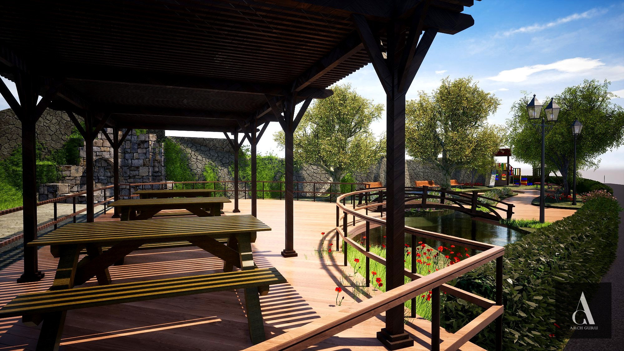 Covered Pergola — Dining & Gathering Space