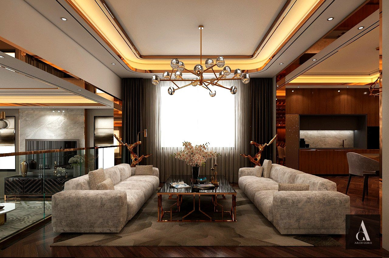 Warm Contemporary Living — Gold & Greige