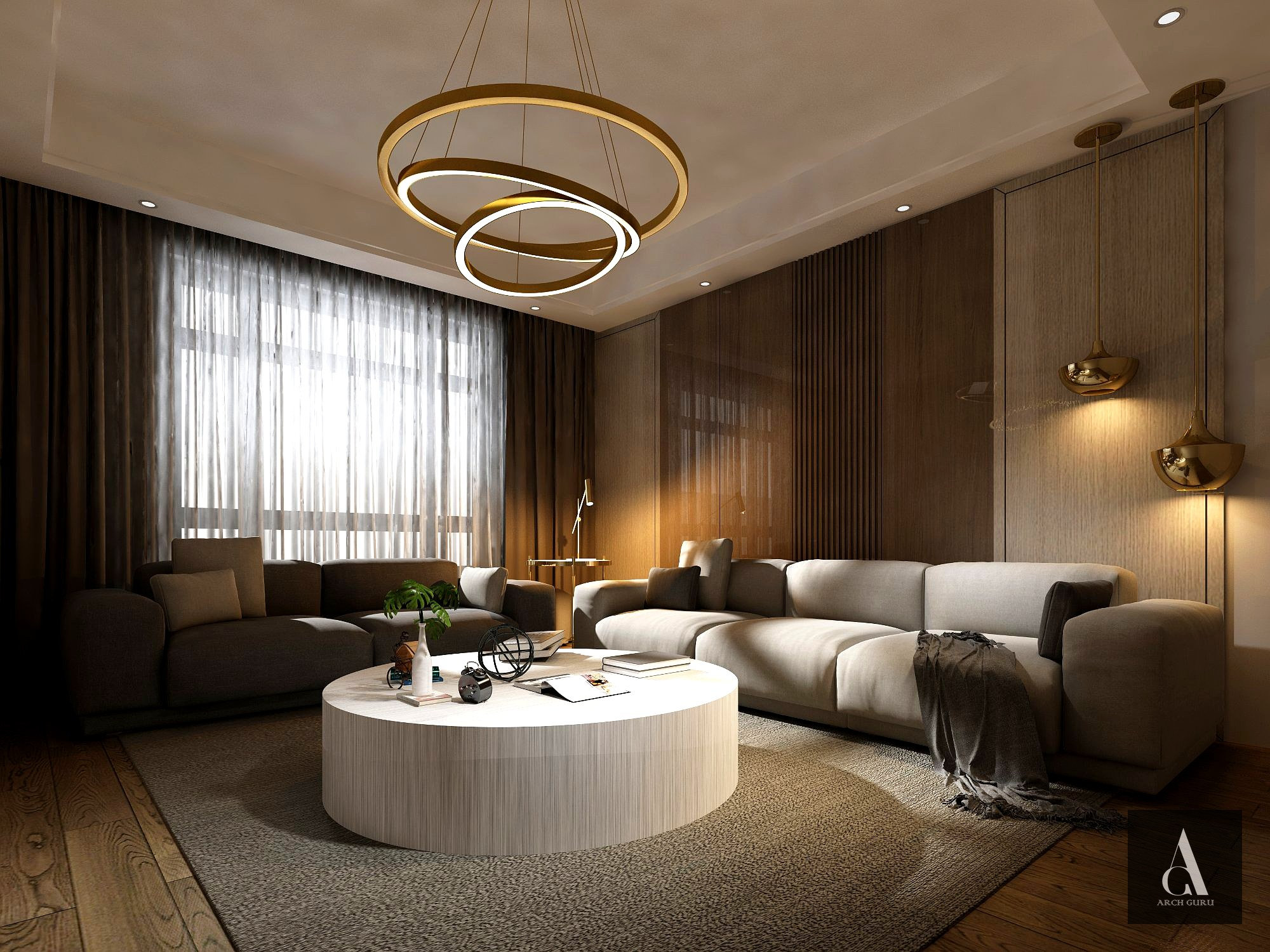 Warm Minimalist Living — Circular Gold Rings