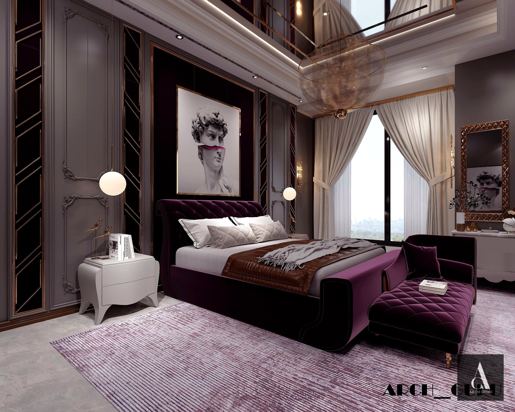 Dark Glamour Suite — Violet & Gold